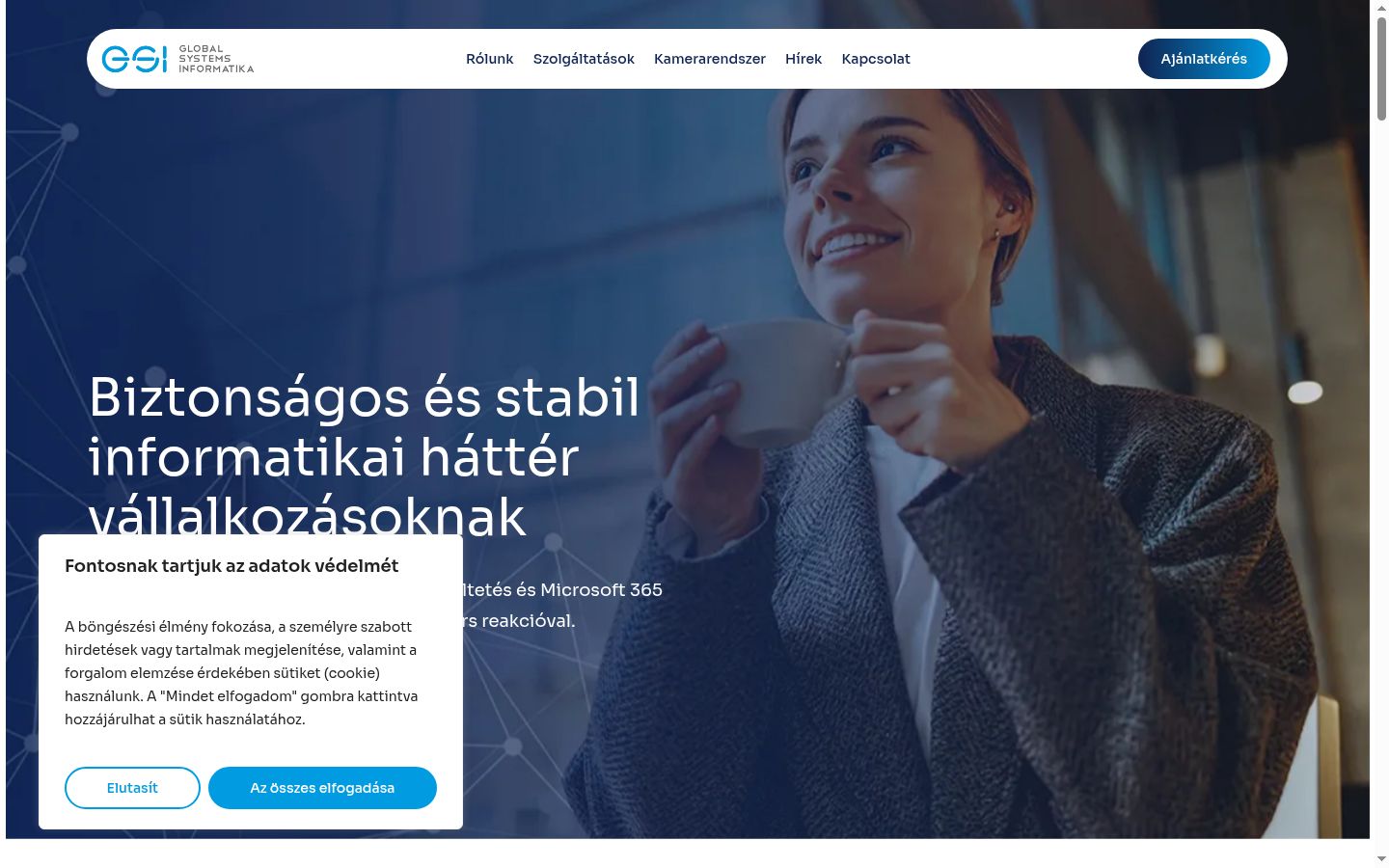 Captura de ecrã do banner de consentimento apresentado antes de qualquer interação