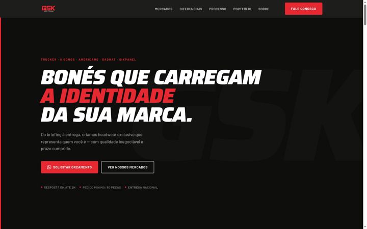 Screenshot of gskconfeccoes.com.br