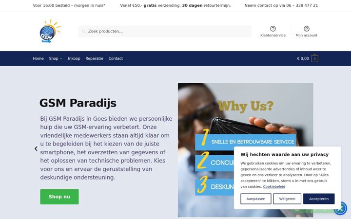 Screenshot of gsm-paradijs.nl