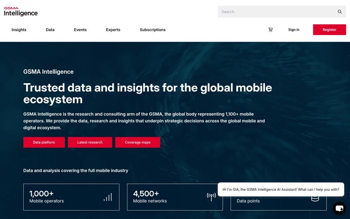 Screenshot of gsmaintelligence.com