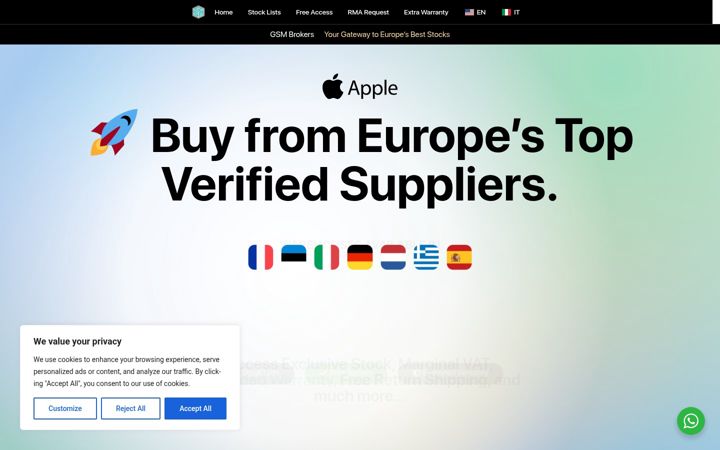 Screenshot of gsmbrokers.com