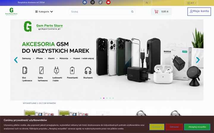 Screenshot of gsmpartsstore.pl