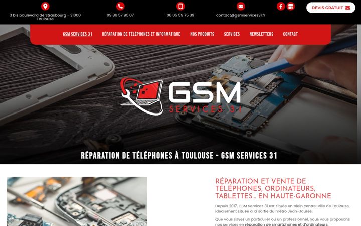 Screenshot of gsmservices31.fr