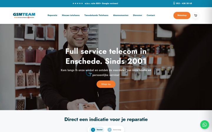 Screenshot of gsmteam.nl