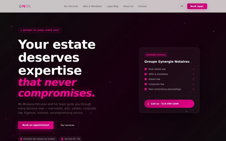 Screenshot of gsnotaires.com