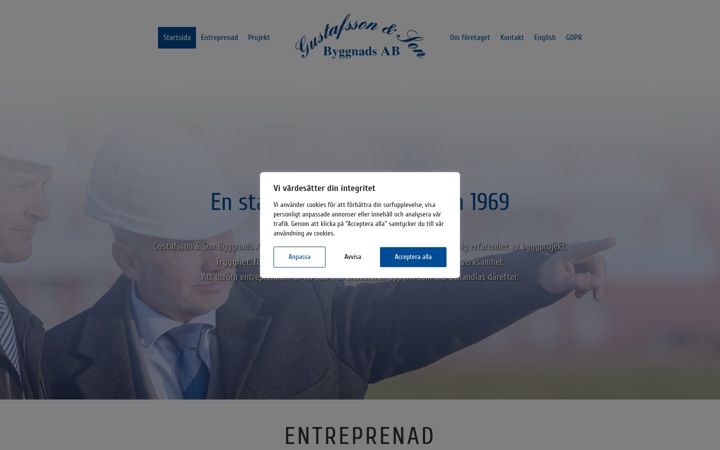 Screenshot of gsonbygg.se