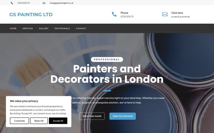 Screenshot of gspaintingltd.co.uk