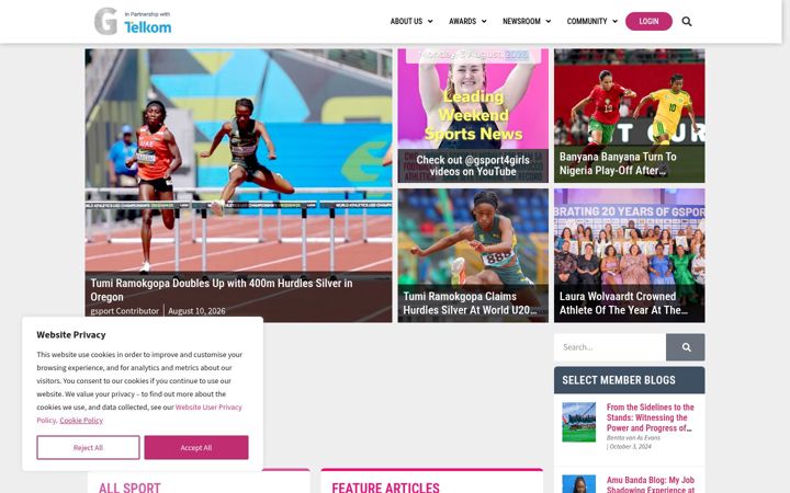 Screenshot of gsport.co.za