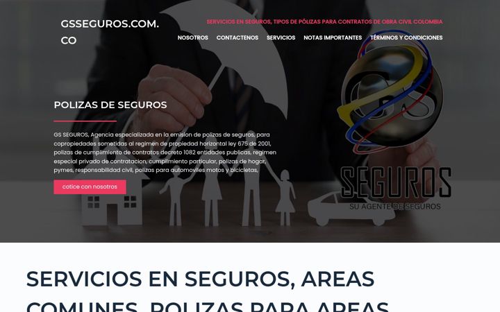 Screenshot of gsseguros.com.co