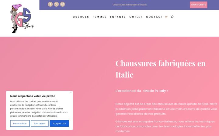 Screenshot of gsshoes.fr
