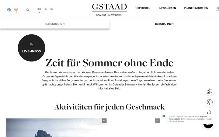 Screenshot of gstaad.ch