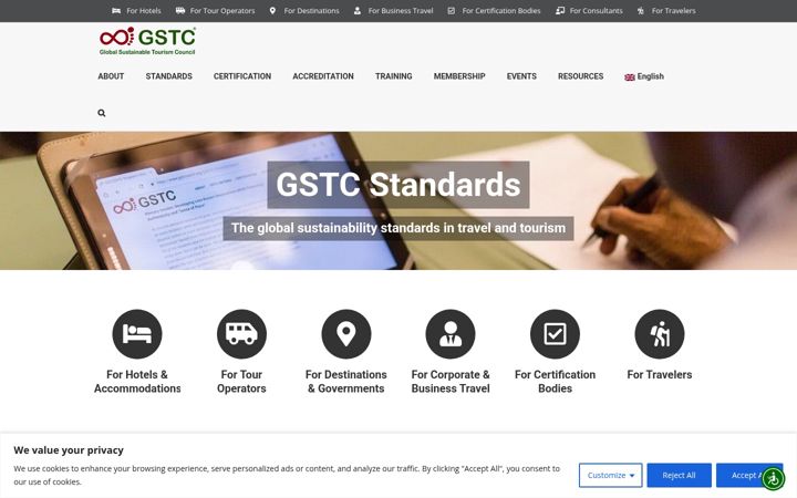 Screenshot of gstc.org