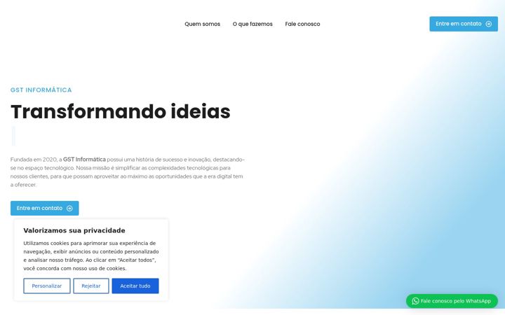 Screenshot of gstinformatica.com