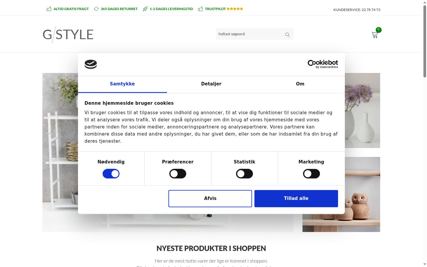Screenshot des Einwilligungsbanners vor jeglicher Interaktion