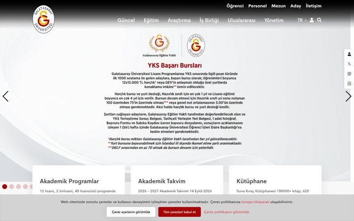 Screenshot von gsu.edu.tr