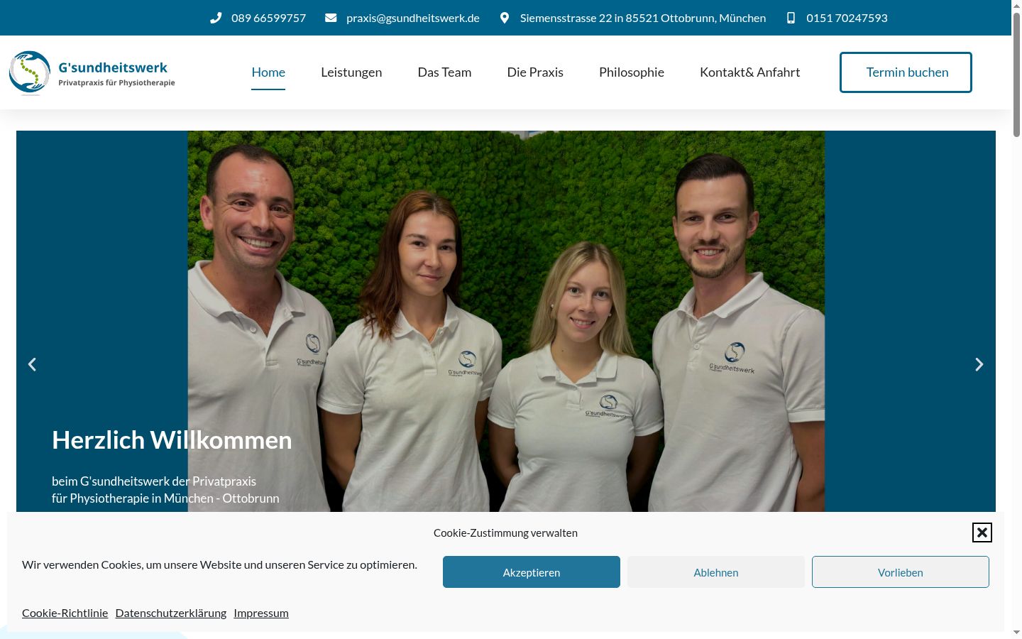 Screenshot des Einwilligungsbanners vor jeglicher Interaktion