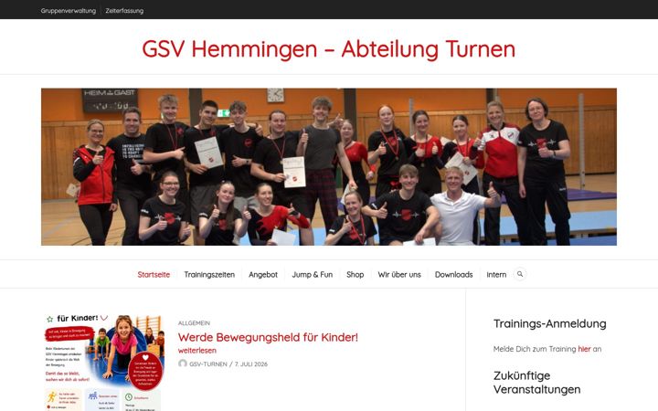 Screenshot of gsv-turnen.de