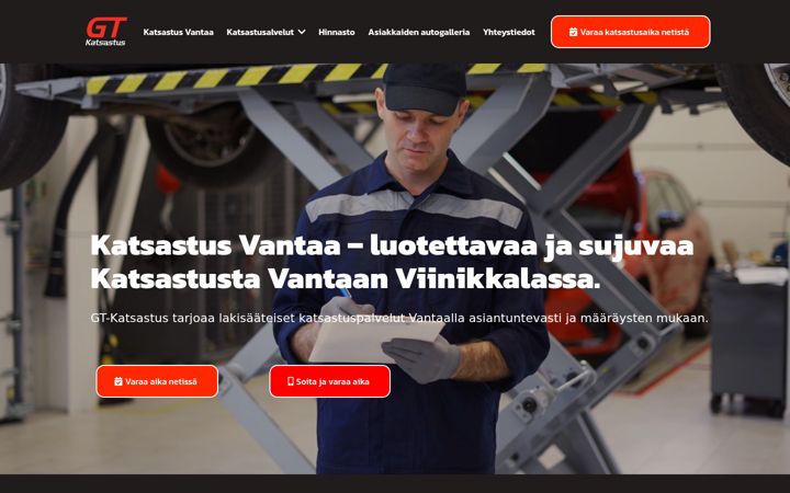 Screenshot of gt-katsastus.fi