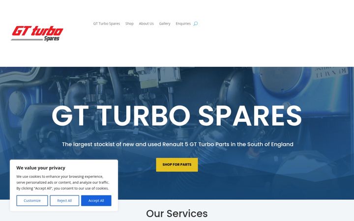 Screenshot of gt-turbo-spares.co.uk