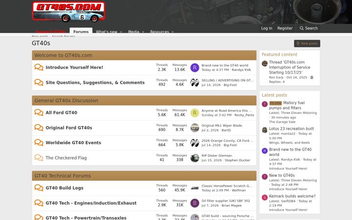 Screenshot of gt40s.com