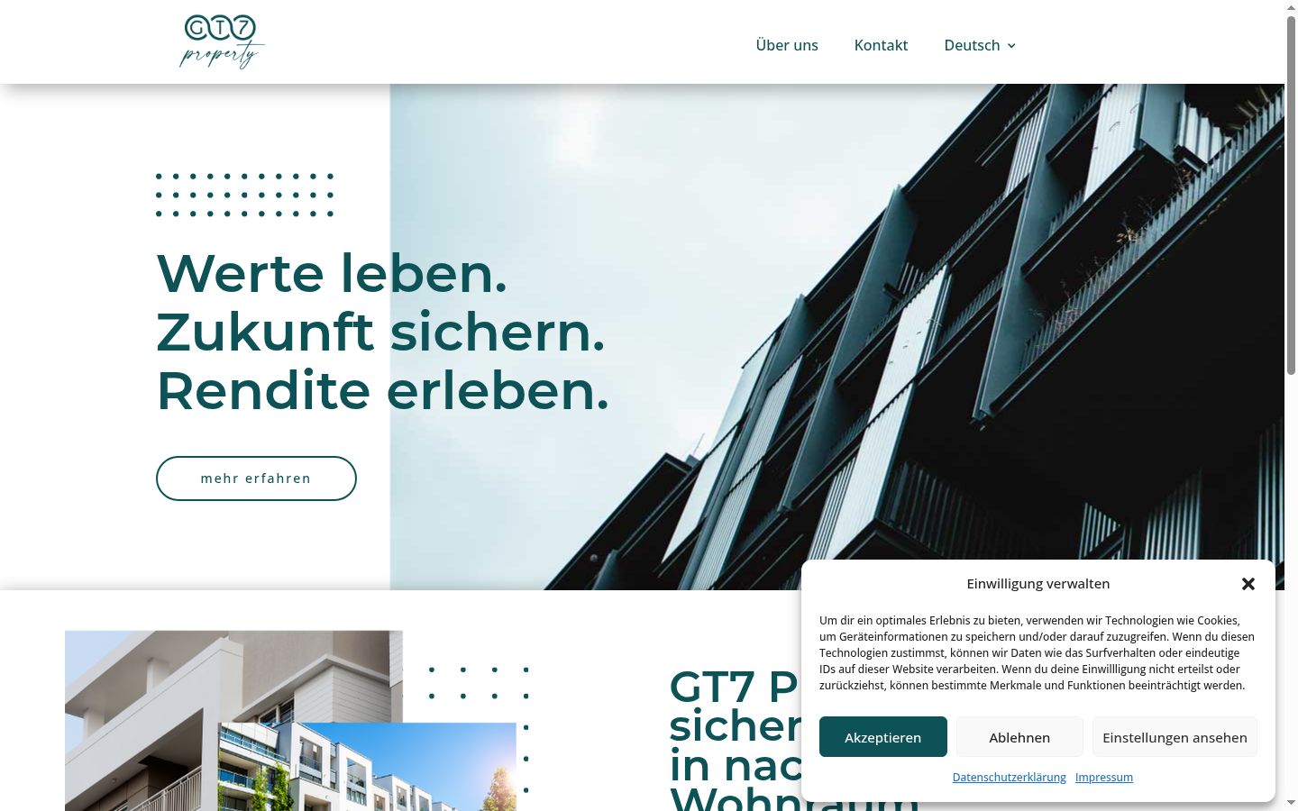 Screenshot des Einwilligungsbanners vor jeglicher Interaktion