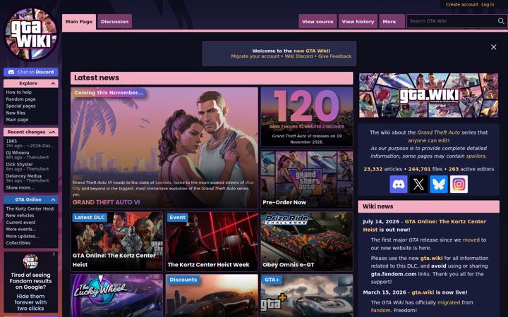 Screenshot of gta.wiki