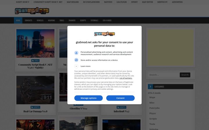Screenshot of gta5mod.net