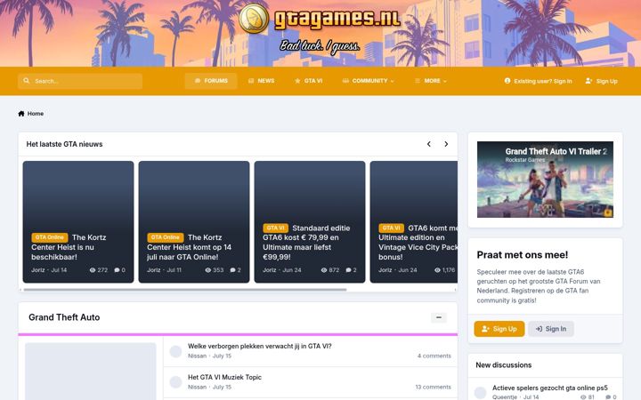 Zrzut ekranu gtagames.nl