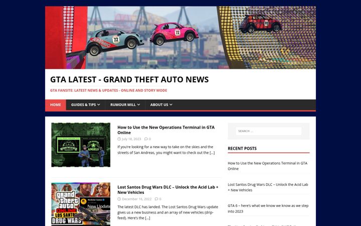 Screenshot of gtalatest.com