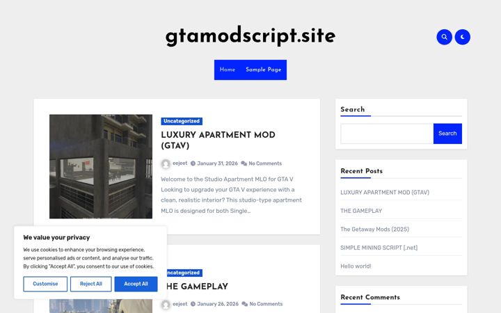 Screenshot of gtamodscript.site