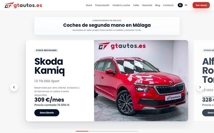 Screenshot of gtautosmalaga.com
