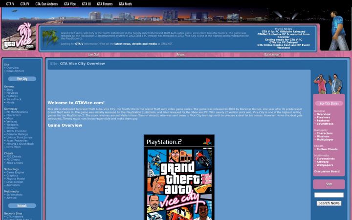 Screenshot of gtavice.com