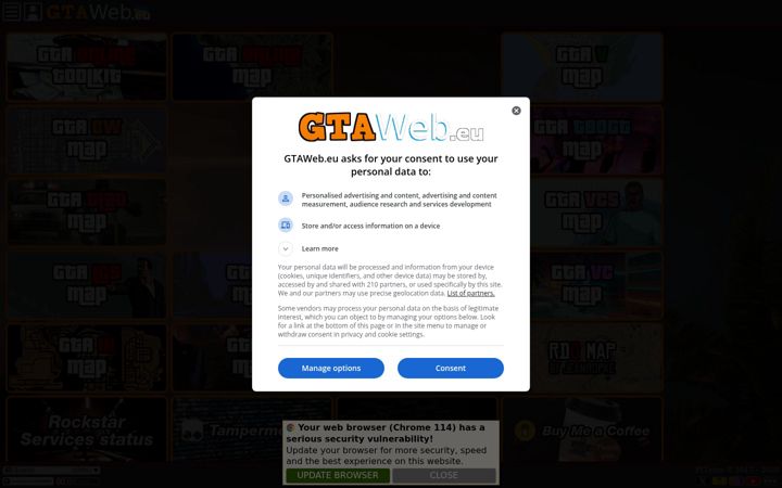 Snímek obrazovky gtaweb.eu