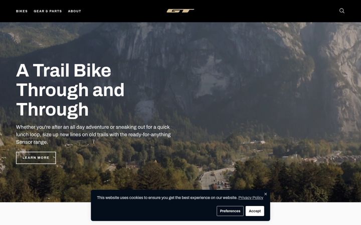 Screenshot of gtbicycles.com