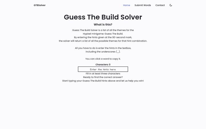 Screenshot of gtbsolver.com