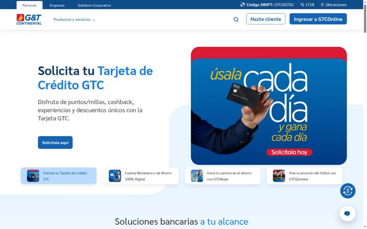 Screenshot of gtc.com.gt