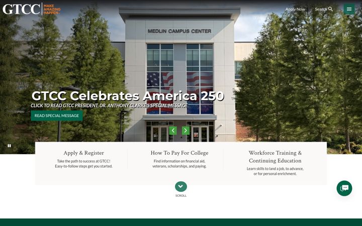 Screenshot of gtcc.edu