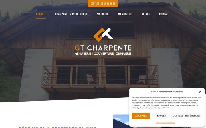 Screenshot of gtcharpente.fr
