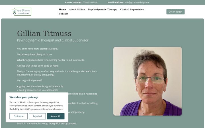 Screenshot of gtcounselling.com