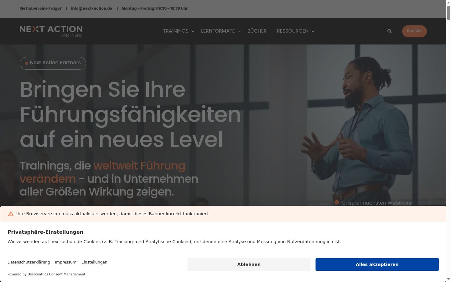 Screenshot van de toestemmingsbanner zoals getoond vóór enige interactie