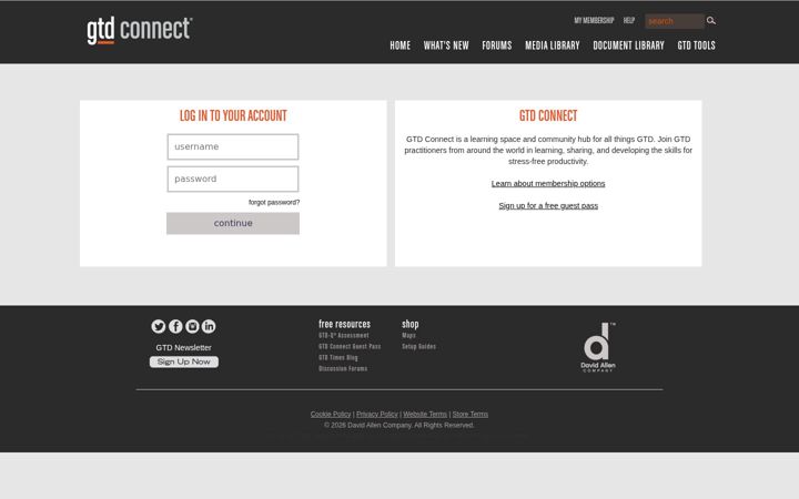 Screenshot of gtdconnect.com