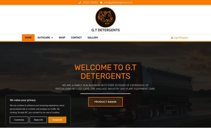 Screenshot of gtdetergents.co.uk