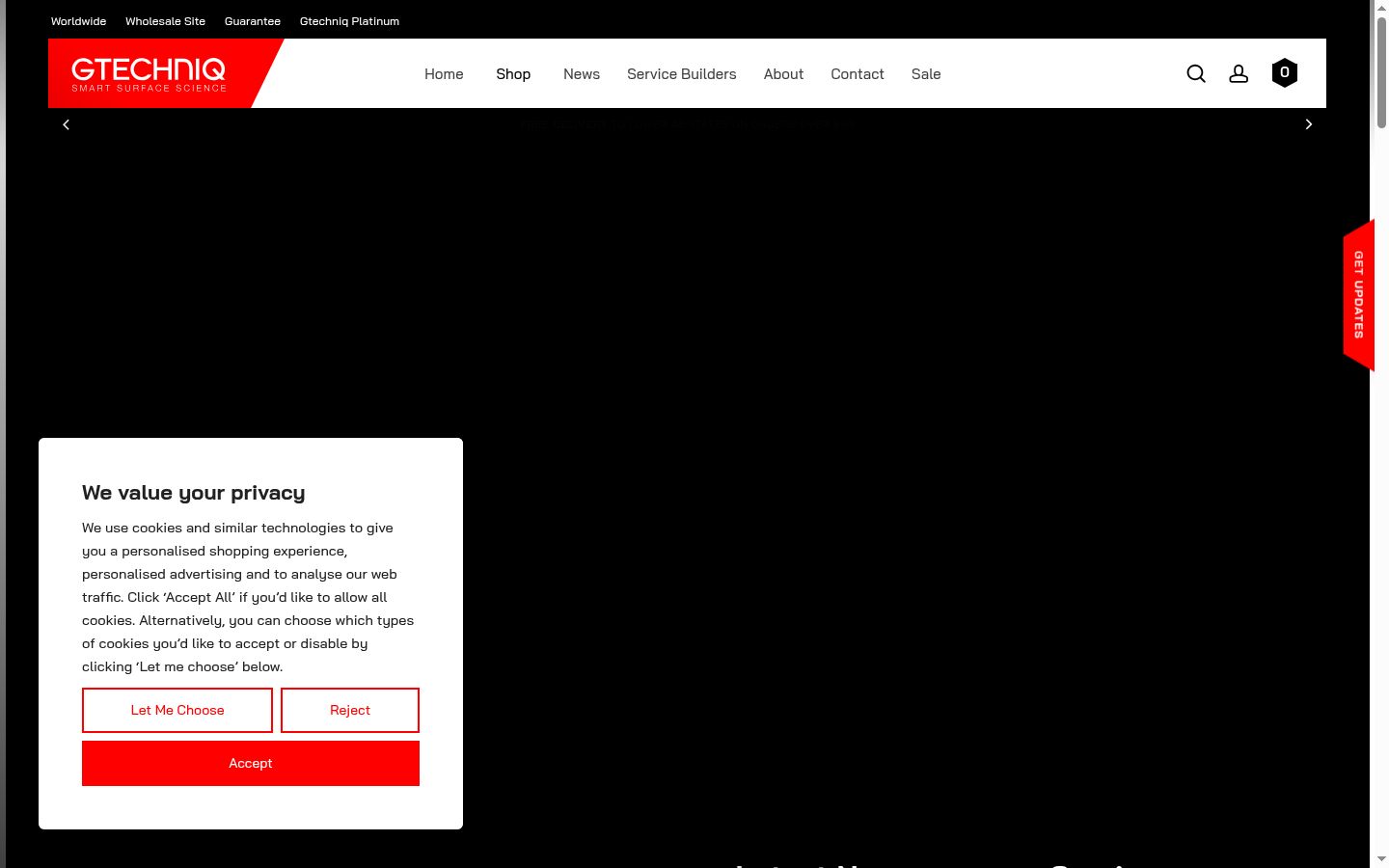 Capture d'écran de la bannière de consentement affichée avant toute interaction