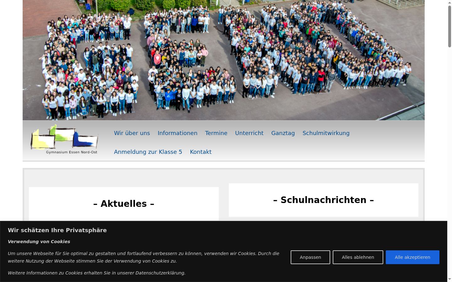 Screenshot van de toestemmingsbanner zoals getoond vóór enige interactie