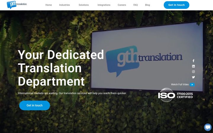 Screenshot of gthtranslation.com