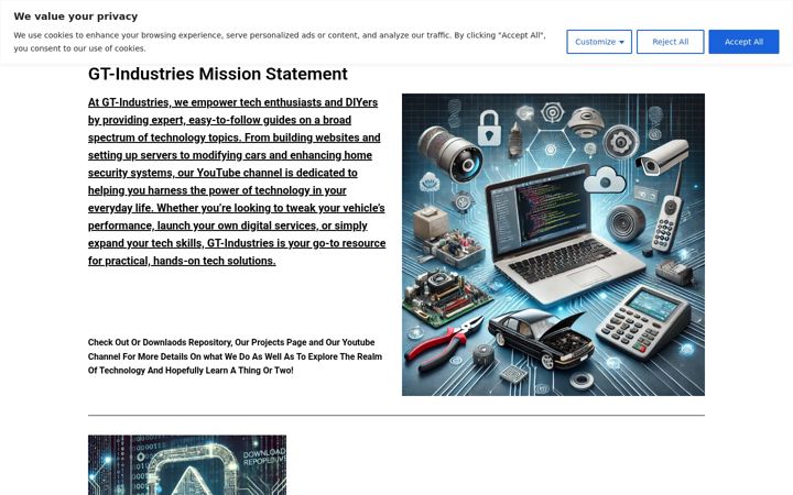 Screenshot of gtindustries.net