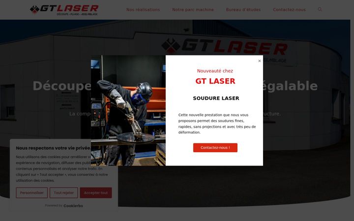 Screenshot of gtlaser.fr