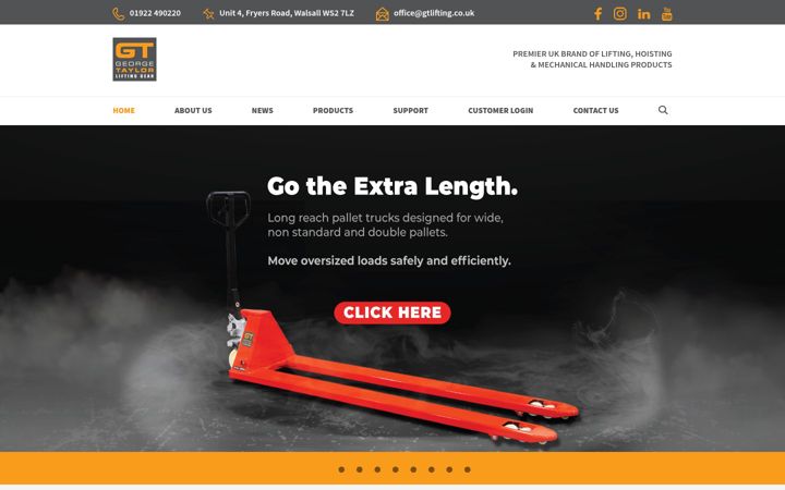 Screenshot of gtlifting.co.uk