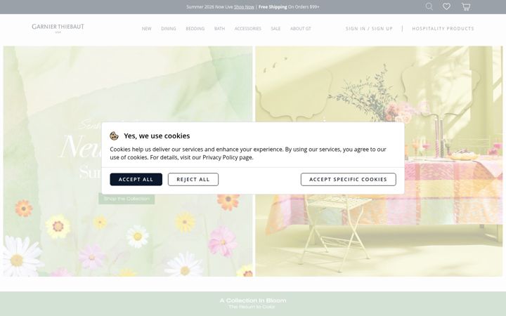 Screenshot of gtlinens.com
