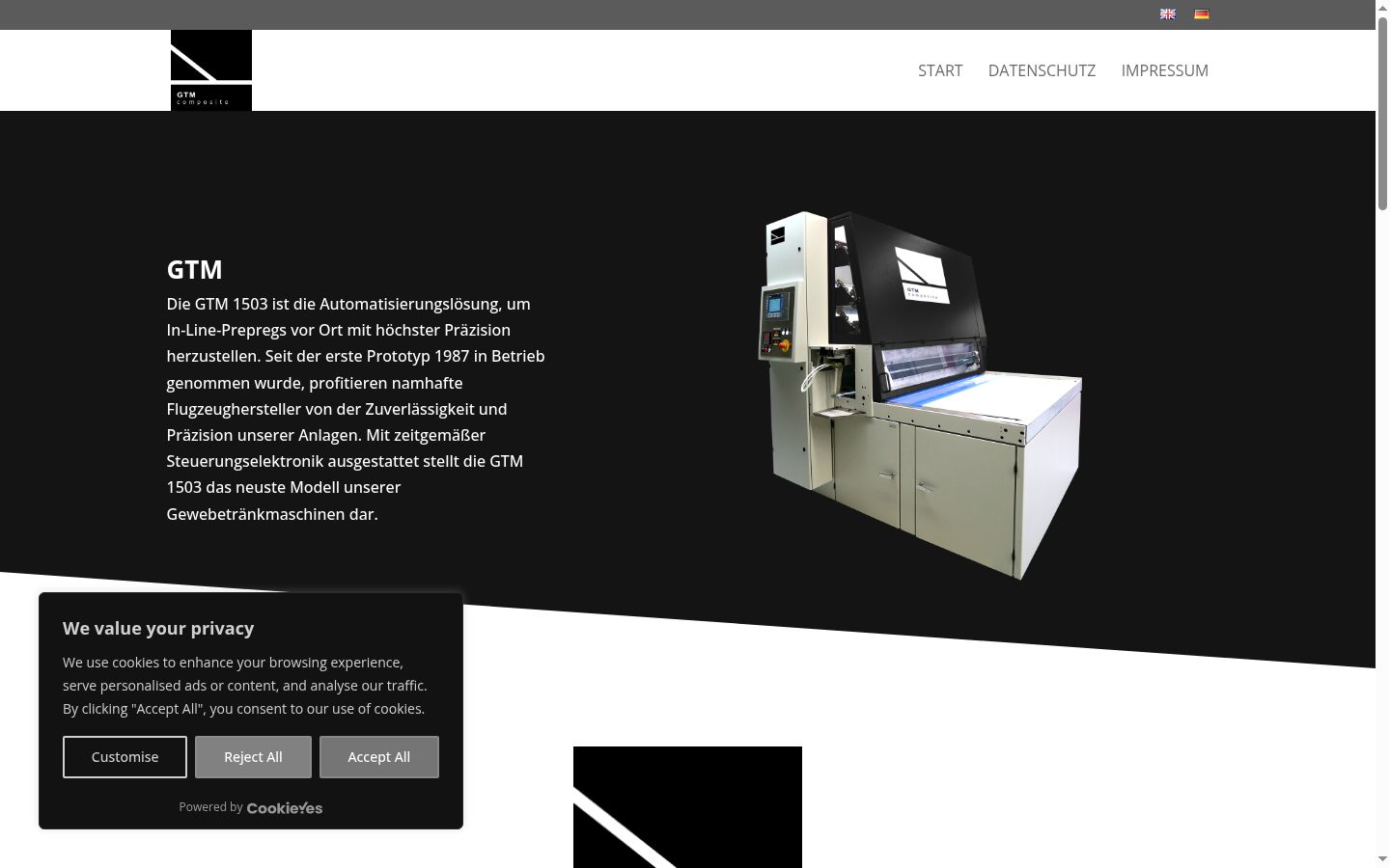 Screenshot of the consent banner shown before any interaction